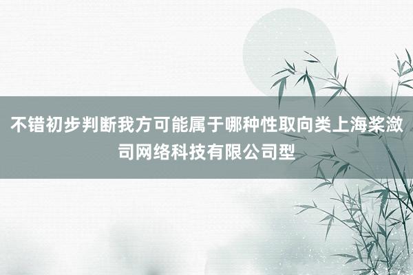 不错初步判断我方可能属于哪种性取向类上海桨潋司网络科技有限公司型